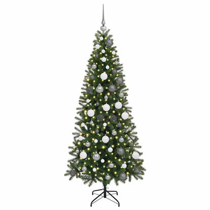 Künstlicher Weihnachtsbaum mit 300 LEDs Grün 180 cm PE und PVC