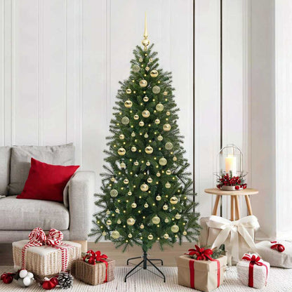 Künstlicher Weihnachtsbaum mit 300 LEDs Grün 180 cm PE und PVC