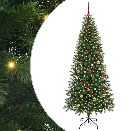 Künstlicher Weihnachtsbaum mit 300 LEDs Grün 180 cm PE und PVC