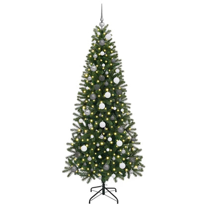 Künstlicher Weihnachtsbaum mit 300 LEDs Grün 210 cm PE und PVC