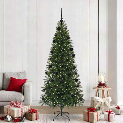 Künstlicher Weihnachtsbaum mit 300 LEDs Grün 210 cm PE und PVC