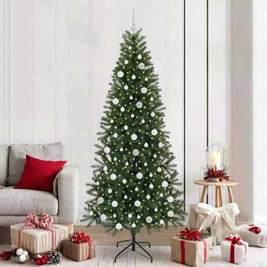 Künstlicher Weihnachtsbaum mit 300 LEDs Grün 210 cm PE und PVC