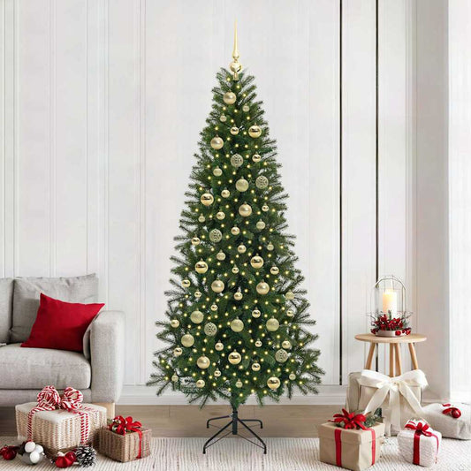 Künstlicher Weihnachtsbaum mit 300 LEDs Grün 210 cm PE und PVC