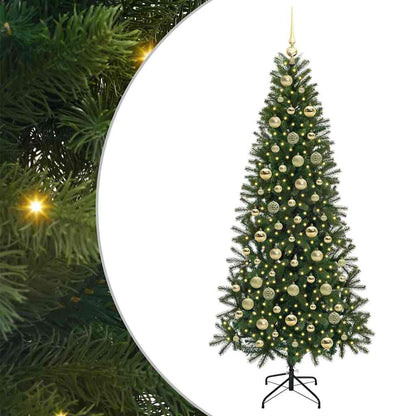 Künstlicher Weihnachtsbaum mit 300 LEDs Grün 210 cm PE und PVC