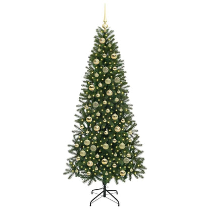 Künstlicher Weihnachtsbaum mit 300 LEDs Grün 210 cm PE und PVC