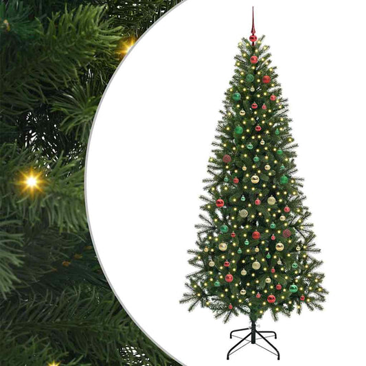 Künstlicher Weihnachtsbaum mit 300 LEDs Grün 210 cm PE und PVC