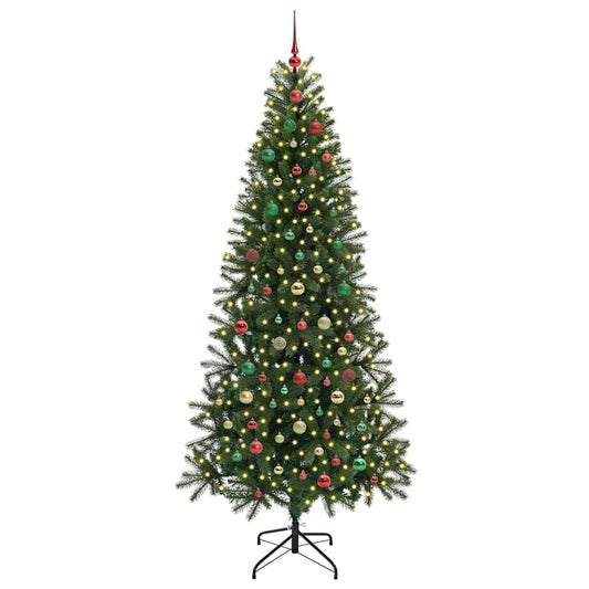Künstlicher Weihnachtsbaum mit 300 LEDs Grün 210 cm PE und PVC