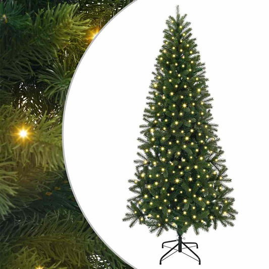 Künstlicher Weihnachtsbaum mit 300 LEDs Grün 240 cm PE und PVC