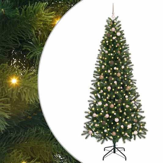 Künstlicher Weihnachtsbaum mit 300 LEDs Grün 240 cm PE und PVC