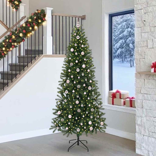 Künstlicher Weihnachtsbaum mit 300 LEDs Grün 240 cm PE und PVC