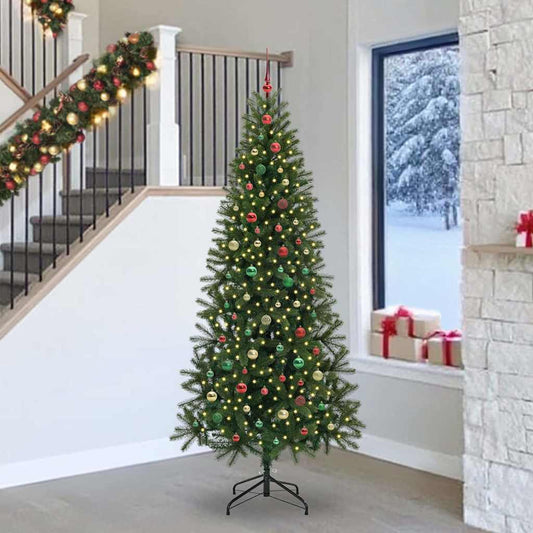 Künstlicher Weihnachtsbaum mit 300 LEDs Grün 240 cm PE und PVC