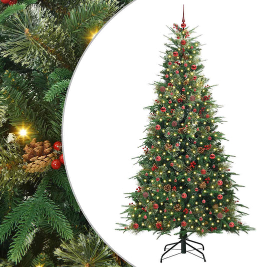 Künstlicher klappbarer Weihnachtsbaum Grün 240 cm PE und PVC