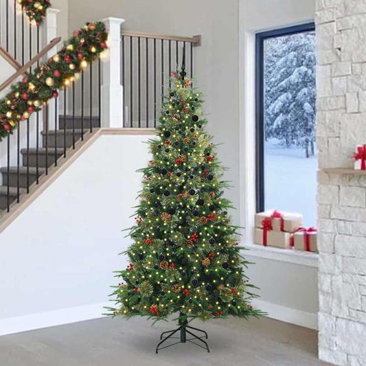 Künstlicher klappbarer Weihnachtsbaum Grün 240 cm PE und PVC