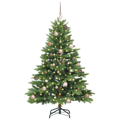 Künstlicher Weihnachtsbaum mit 150 LEDs Grün 150 cm PE und PVC