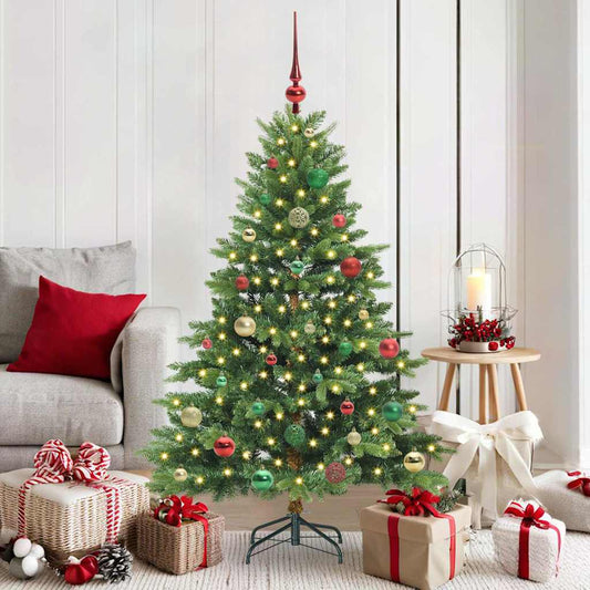 Künstlicher Weihnachtsbaum mit 150 LEDs Grün 150 cm PE und PVC