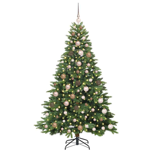Künstlicher Weihnachtsbaum mit 300 LEDs Grün 180 cm PE und PVC