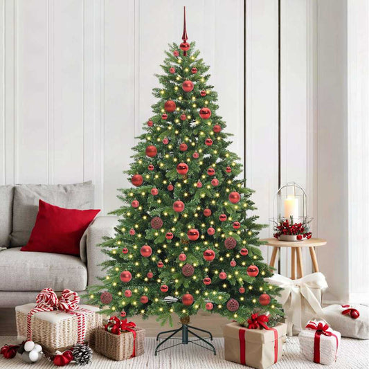 Künstlicher Weihnachtsbaum mit 300 LEDs Grün 180 cm PE und PVC