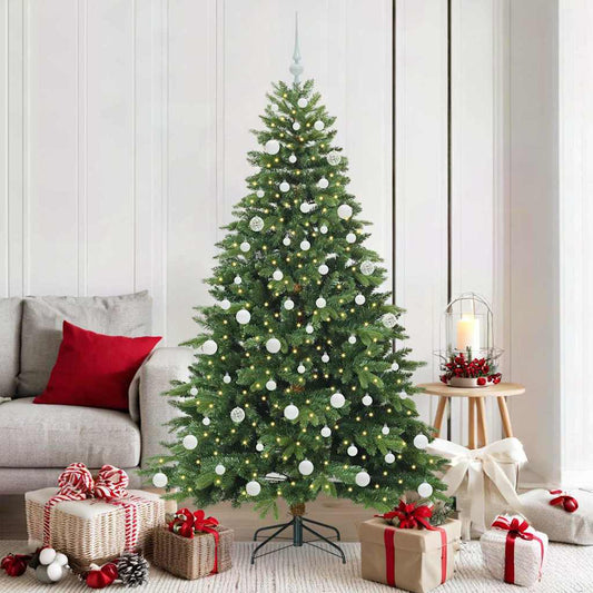 Künstlicher Weihnachtsbaum mit 300 LEDs Grün 180 cm PE und PVC