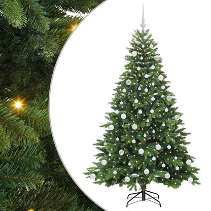 Künstlicher Weihnachtsbaum mit 300 LEDs Grün 180 cm PE und PVC