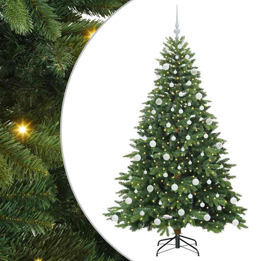 Künstlicher Weihnachtsbaum mit 300 LEDs Grün 180 cm PE und PVC