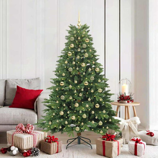 Künstlicher Weihnachtsbaum mit 300 LEDs Grün 180 cm PE und PVC