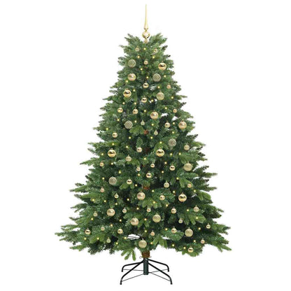 Künstlicher Weihnachtsbaum mit 300 LEDs Grün 180 cm PE und PVC