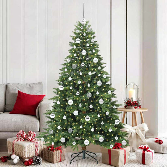 Künstlicher Weihnachtsbaum mit 300 LEDs Grün 180 cm PE und PVC