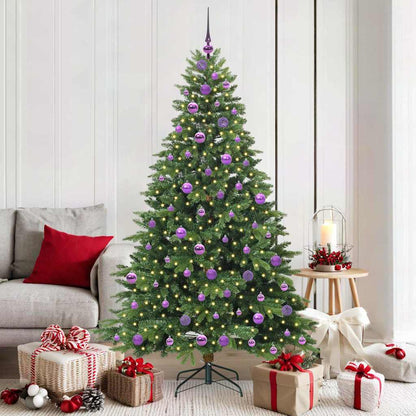 Künstlicher Weihnachtsbaum mit 300 LEDs Grün 180 cm PE und PVC