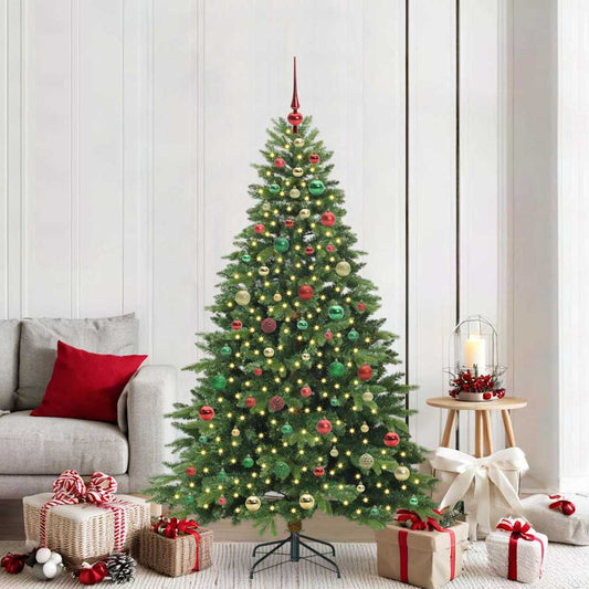 Künstlicher Weihnachtsbaum mit 300 LEDs Grün 180 cm PE und PVC