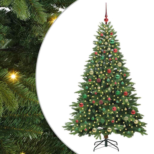 Künstlicher Weihnachtsbaum mit 300 LEDs Grün 180 cm PE und PVC