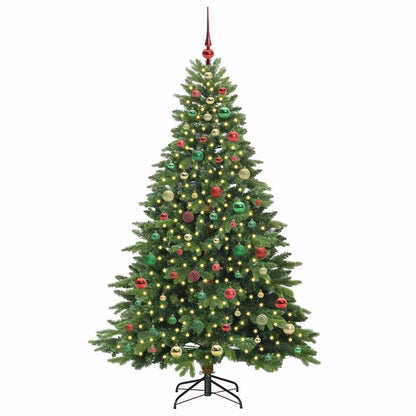 Künstlicher Weihnachtsbaum mit 300 LEDs Grün 180 cm PE und PVC