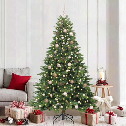 Künstlicher Weihnachtsbaum mit 300 LEDs Grün 210 cm PE und PVC