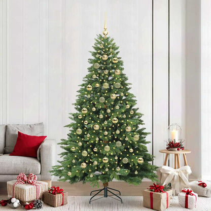 Künstlicher Weihnachtsbaum mit 300 LEDs Grün 210 cm PE und PVC