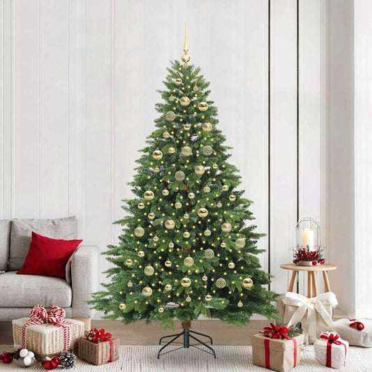 Künstlicher Weihnachtsbaum mit 300 LEDs Grün 210 cm PE und PVC
