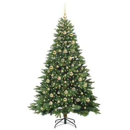 Künstlicher Weihnachtsbaum mit 300 LEDs Grün 210 cm PE und PVC