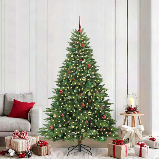 Künstlicher Weihnachtsbaum mit 300 LEDs Grün 210 cm PE und PVC