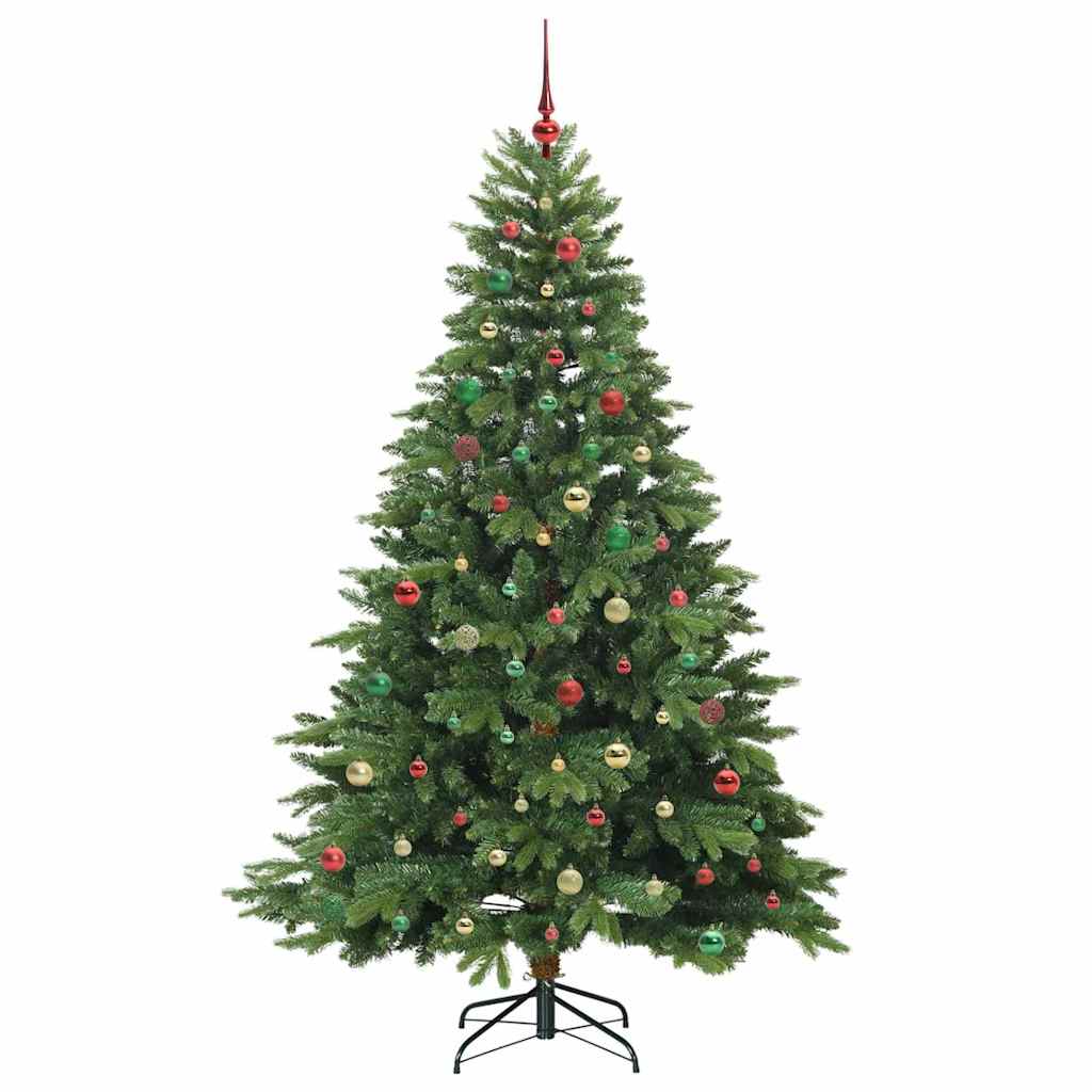 Künstlicher Weihnachtsbaum mit 300 LEDs Grün 210 cm PE und PVC