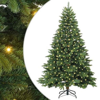 Künstlicher Weihnachtsbaum mit 300 LEDs Grün 240 cm PE und PVC