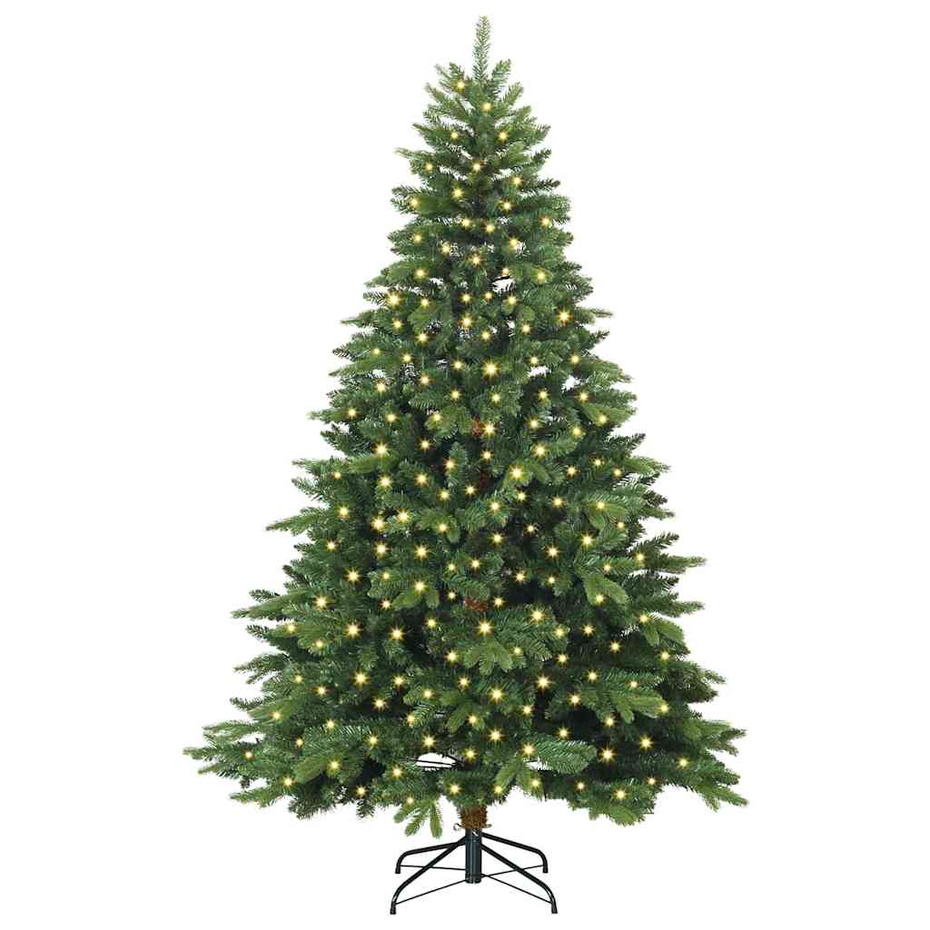 Künstlicher Weihnachtsbaum mit 300 LEDs Grün 240 cm PE und PVC