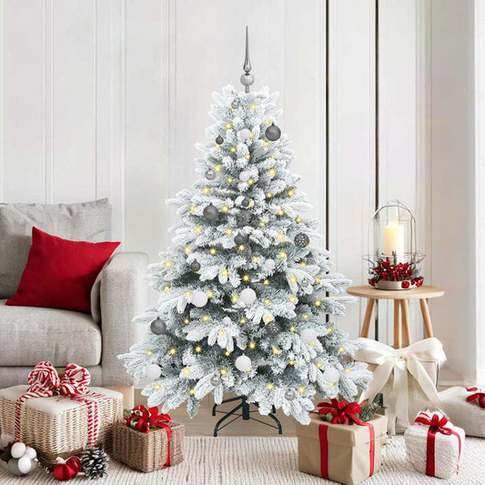 Künstlicher Weihnachtsbaum mit 150 LEDs Grün 150 cm PE und PVC