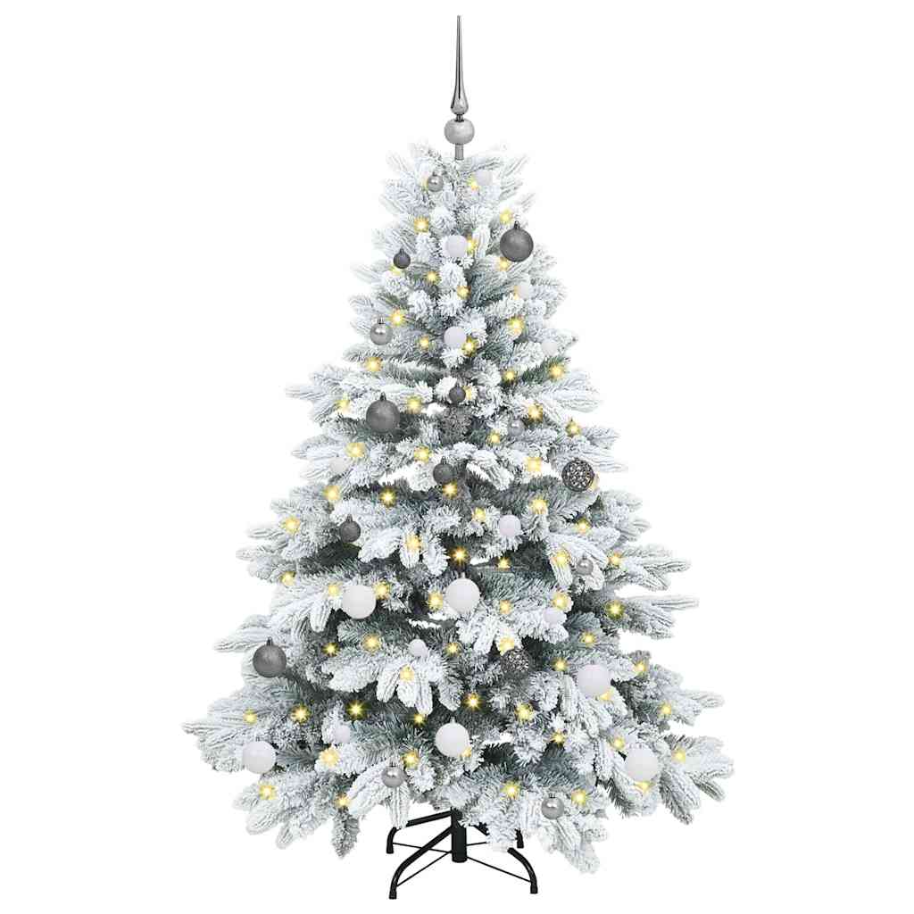 Künstlicher Weihnachtsbaum mit 150 LEDs Grün 150 cm PE und PVC