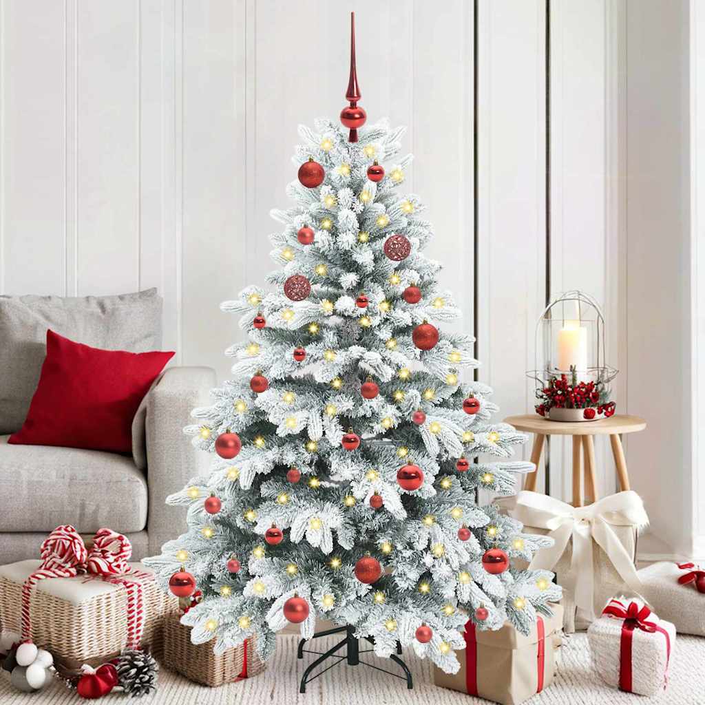 Künstlicher Weihnachtsbaum mit 150 LEDs Grün 150 cm PE und PVC