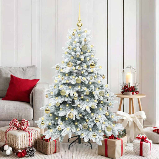 Künstlicher Weihnachtsbaum mit 150 LEDs Grün 150 cm PE und PVC