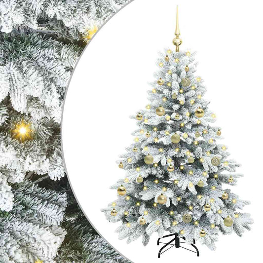 Künstlicher Weihnachtsbaum mit 150 LEDs Grün 150 cm PE und PVC