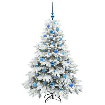 Künstlicher Weihnachtsbaum mit 150 LEDs Grün 150 cm PE und PVC