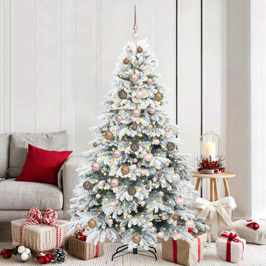 Künstlicher Weihnachtsbaum mit 300 LEDs Grün 180 cm PE und PVC