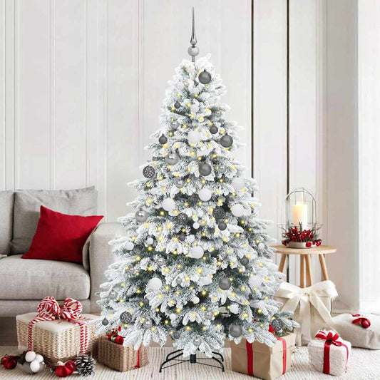 Künstlicher Weihnachtsbaum mit 300 LEDs Grün 180 cm PE und PVC