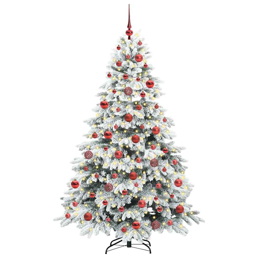 Künstlicher Weihnachtsbaum mit 300 LEDs Grün 180 cm PE und PVC