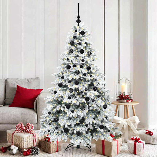 Künstlicher Weihnachtsbaum mit 300 LEDs Grün 180 cm PE und PVC