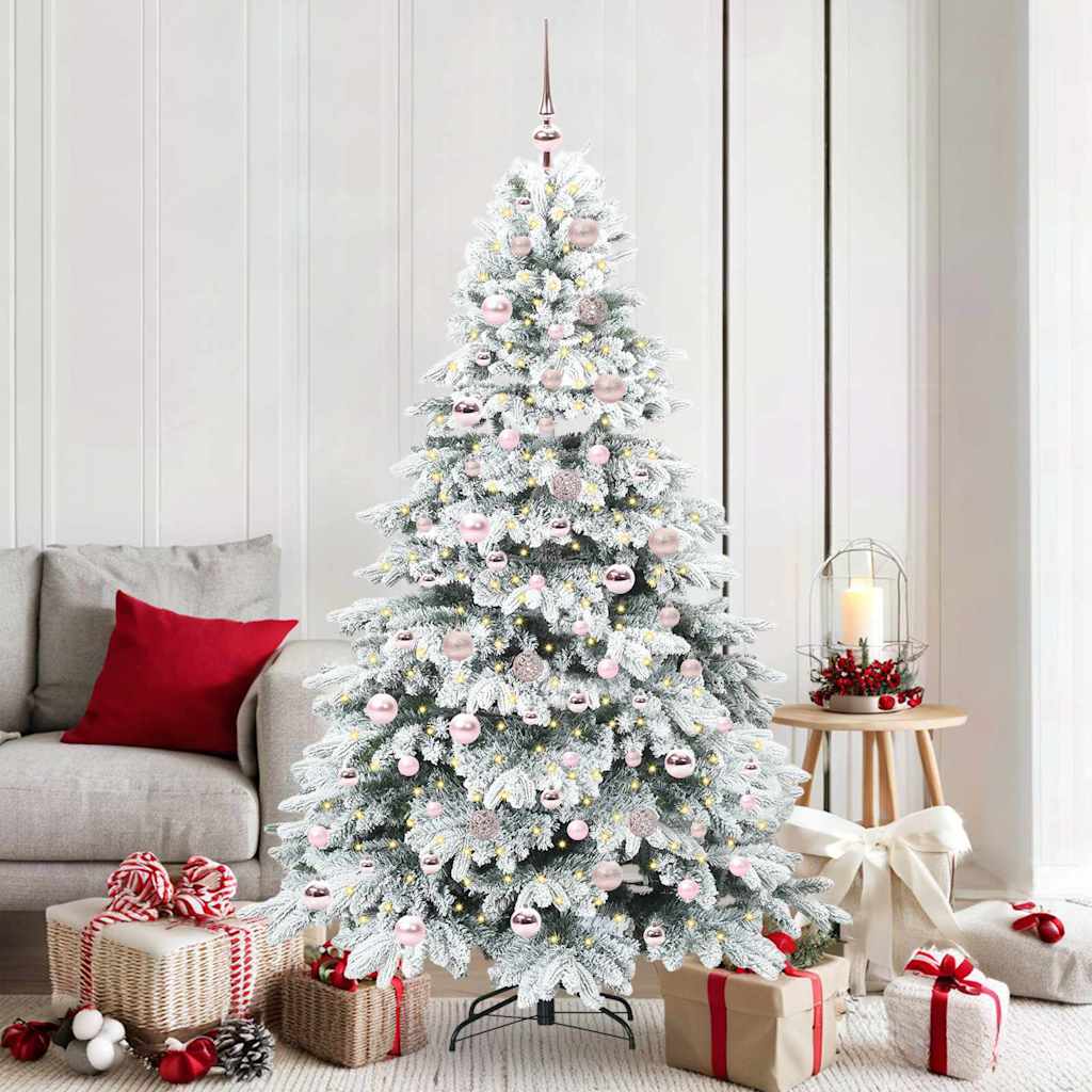 Künstlicher Weihnachtsbaum mit 300 LEDs Grün 180 cm PE und PVC